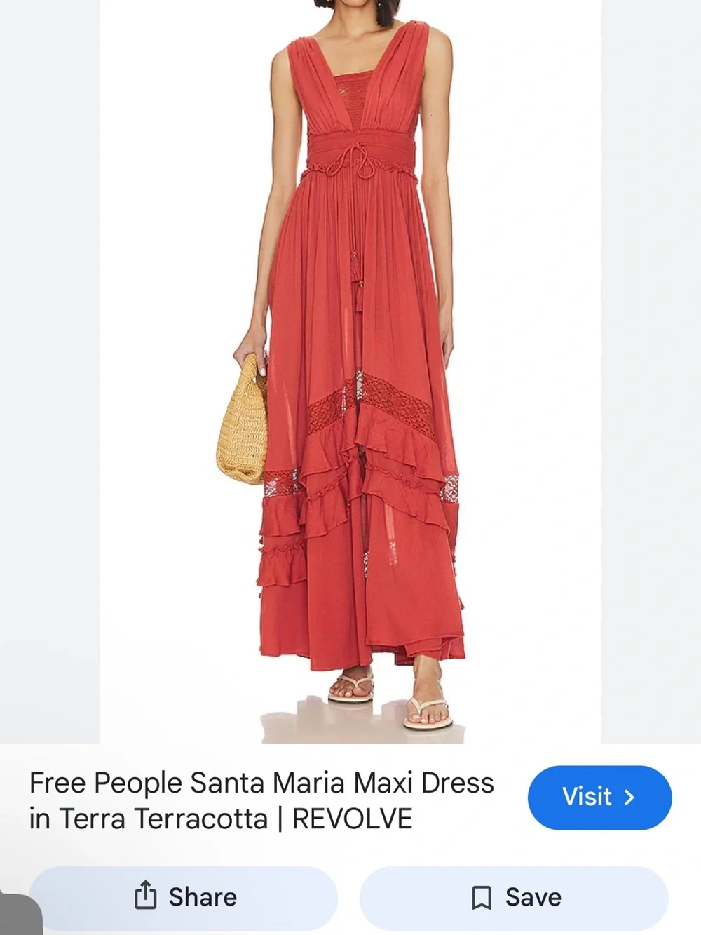 Free People Terra Terracotta Ruffled Maxi Dress